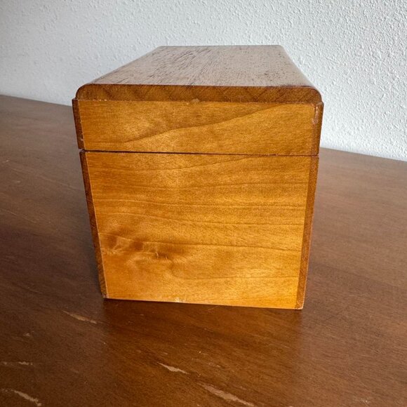 Vintage Wooden Recipe Index Box, Vegetable Theme Decor - Picture 4 of 8